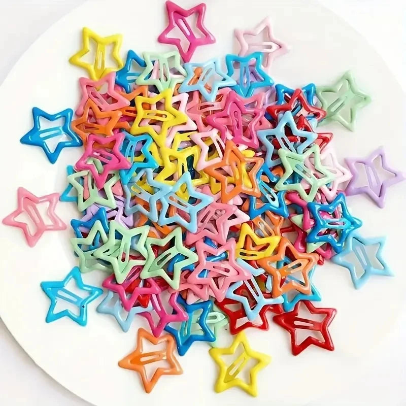 20pcs Colorful Star BB Hair Clips Adorable Hair Decoration for Girls and Kids Lovely Barrettes and Headwear Accessories - 20p