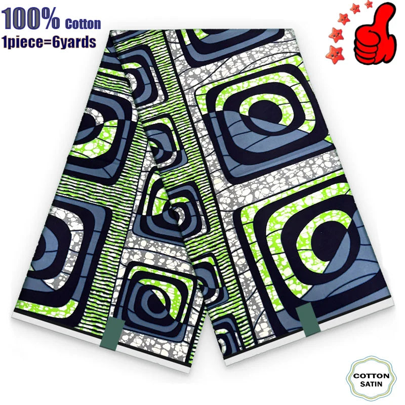 100% Cotton Soft Original Guaranteed Veritable African Real Wax Fabric Ghana Nigeria Style Ankara Wax Batik Fabric - 11