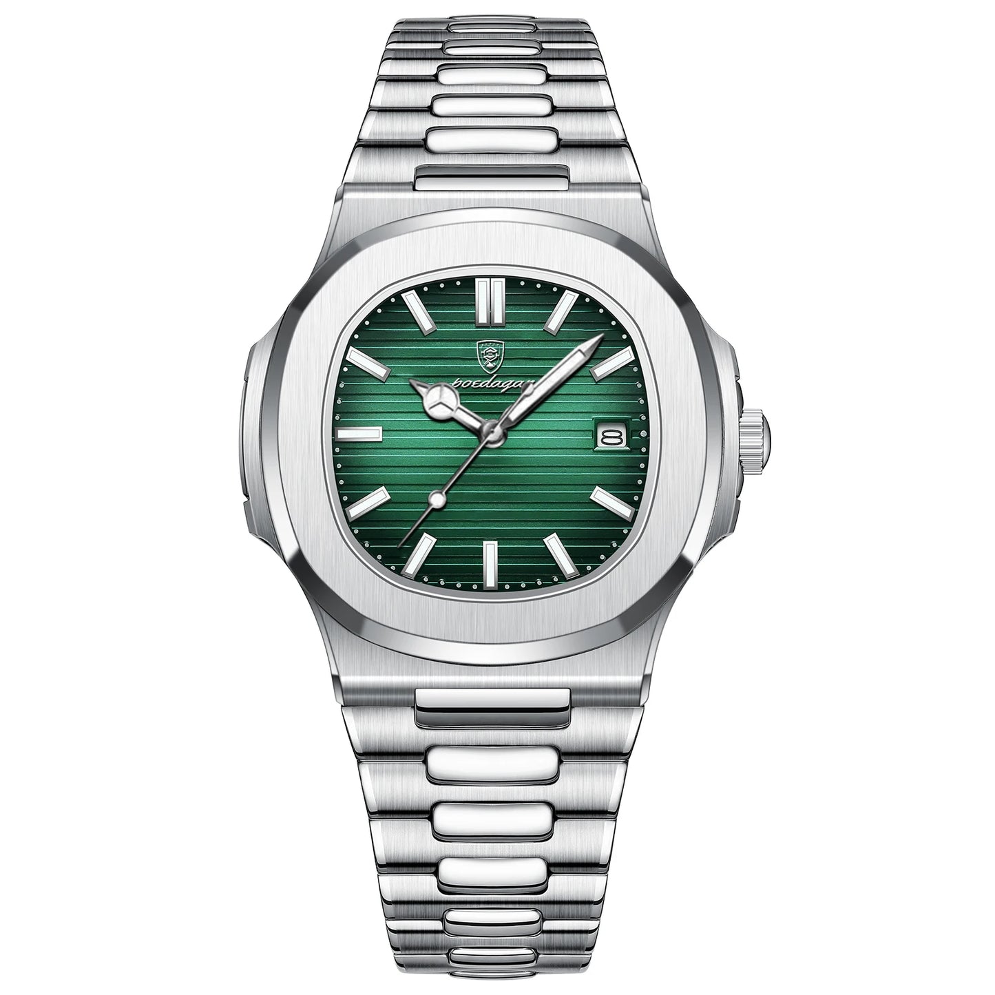 POEDAGAR Square Luxury Men Wristwatch Waterproof Luminous Date Stainless Steel Male Clock Business Sports Quartz Watches For