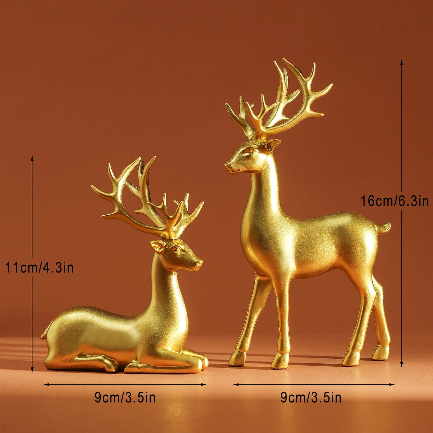 2 Pcs, Room Decor Mother Deer Cute Kids Room Decor Sculptures Kawaii Sculptures Christmas Home Decoration Fawn Figurines - Go