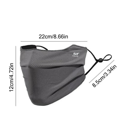 Breathable Ice Silk Face Cover UV Face Shield Washable Reusable Sun Protection Face Mask for Motorcycle Running Riding Exerci