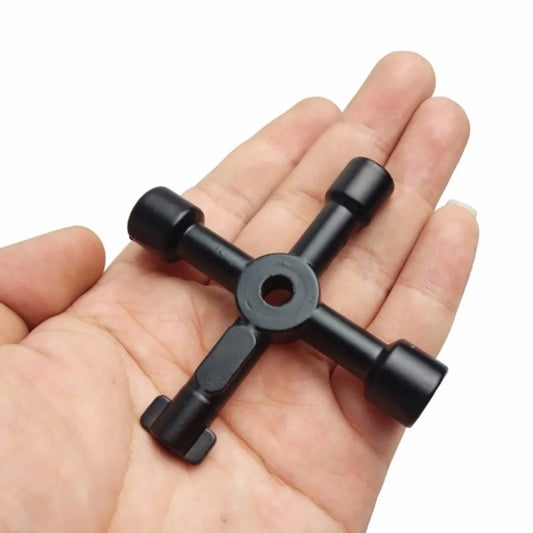 4 In 1 Multifunction Electrician Plumber Utility Cross Switch Wrench Universal Square Triangle Key for Gas Train Bleed Radiat