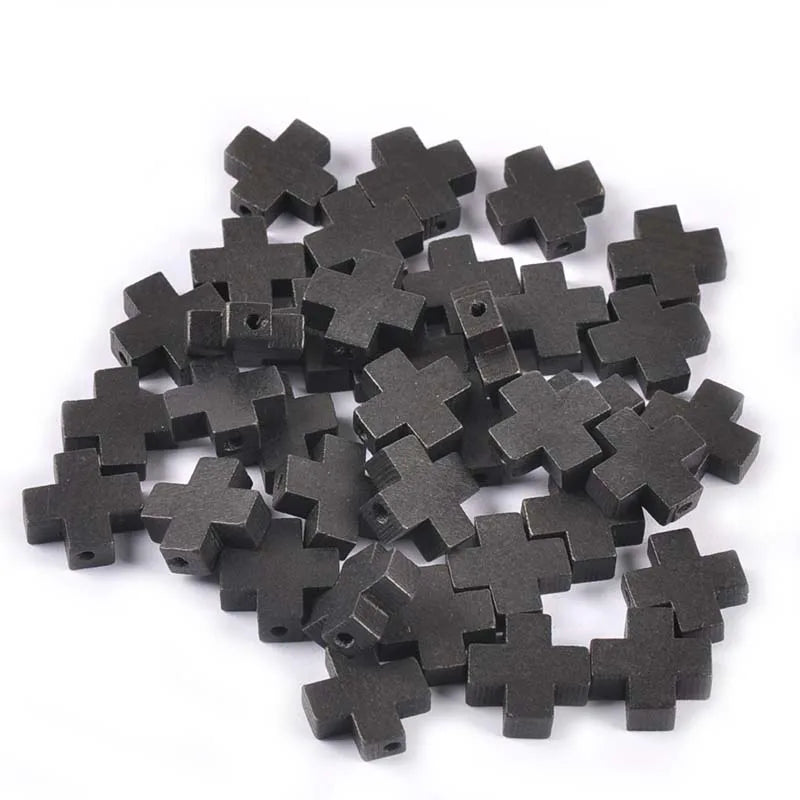 15x15mm 50Pcs Mixed Cross Unfinished Wooden Handmade Supplies Wood DIY Craft Scrapbook Home Decor Ornaments Accessories M2673