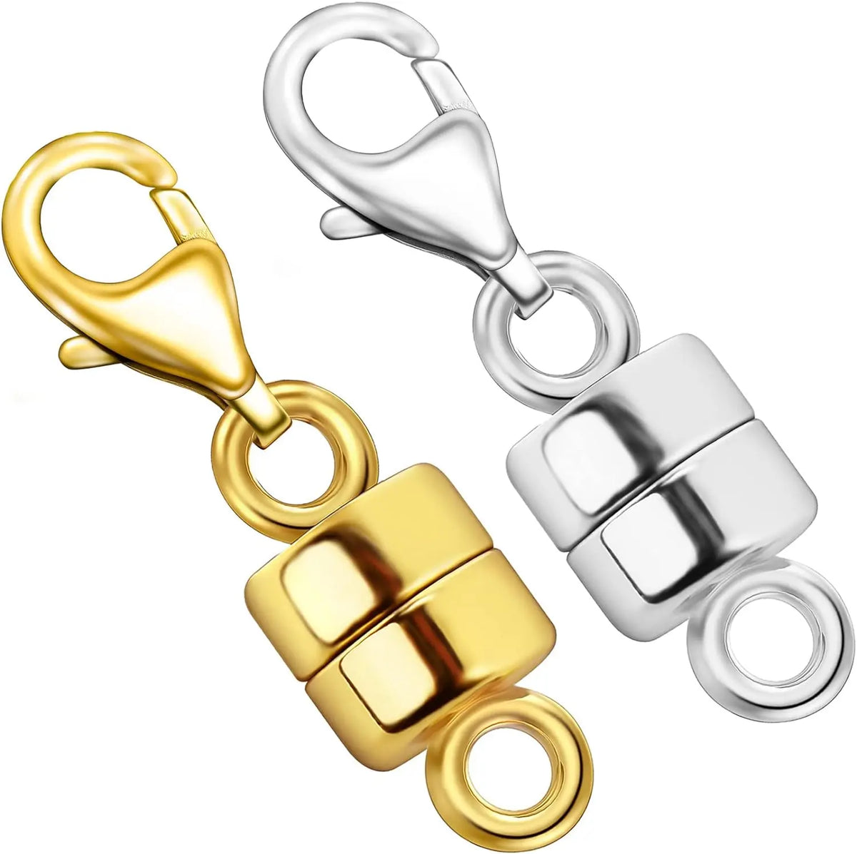 Magnetic Necklace Clasps and Closures with Lobster Clasp 14K Gold and Silver Plated Magnet Jewelry Clasps Converters - 2Pcs G