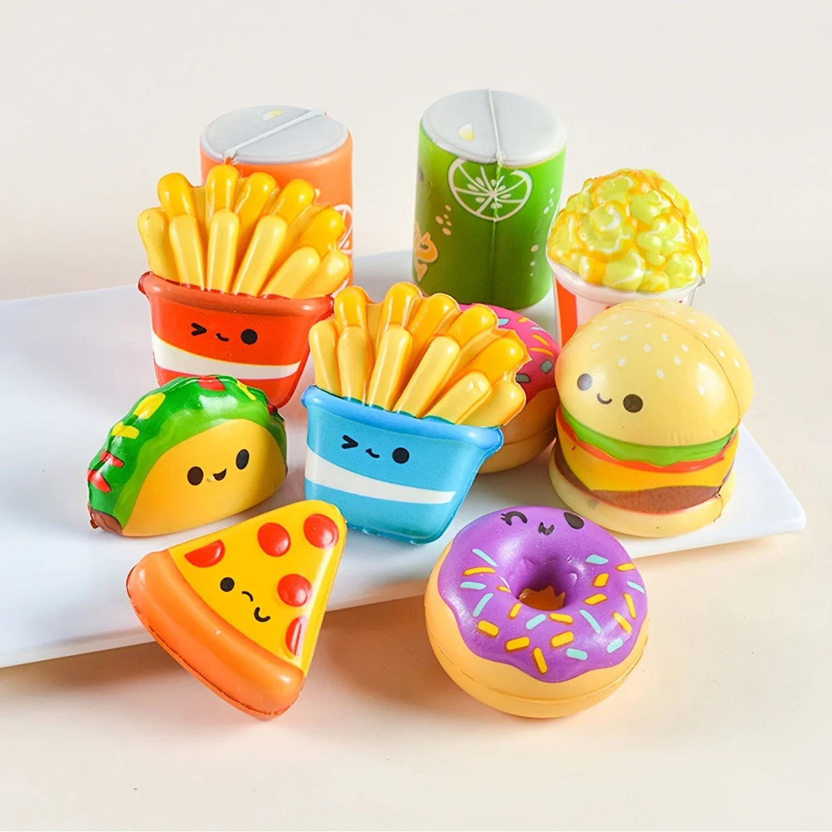 12pcs Mini Squeeze Toys, School and Birthday Gift Pack with Various Food &Fries Slow-Rising Squishy Toys,Random Styles Christ