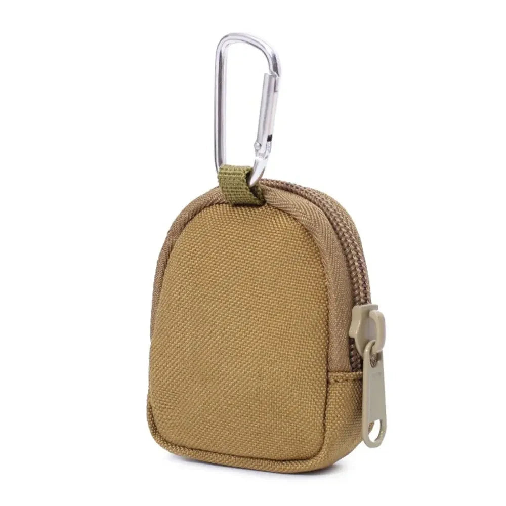 Tactical EDC Pouch Key Wallet Holder Men Coin Purses Pouch Bag Keychain Zipper Pocket Outdoor Key Bag - Khaki