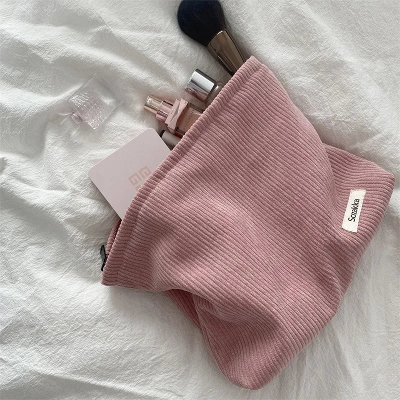 Fashion Women Sweet Cosmetic Bags Makeup Large Purse Bag Zipper Pouch Daily Outdoor Activities Travel Organiser - Pink