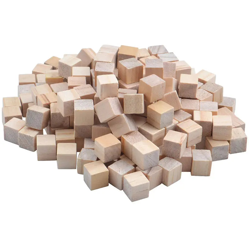 5-100pcs Unfinished Wooden Blocks Birch Blank Cube Blocks for DIY Arts Projects Craft Making Painting Baby Toy