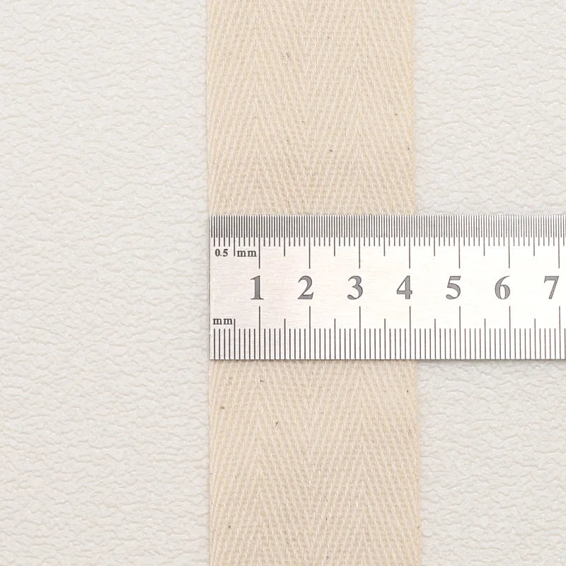 5yards 10/15/20/25/30/40/50mm Cotton Herringbone Webbing Tape Beige/White/Black High Tenacity Twill Binding Ribbon For Garmen