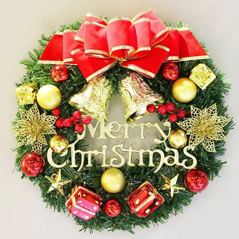Christmas Decoration Handmade Simulation Christmas Wreath Door Hanging Window Props Exquisite High Quality Home Decor - c