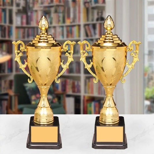 Children's Gold Trophy Awards School Rewarding Supply Competition Soccer Winner Award Trophy Toy Plastic Model Small Prize Cu
