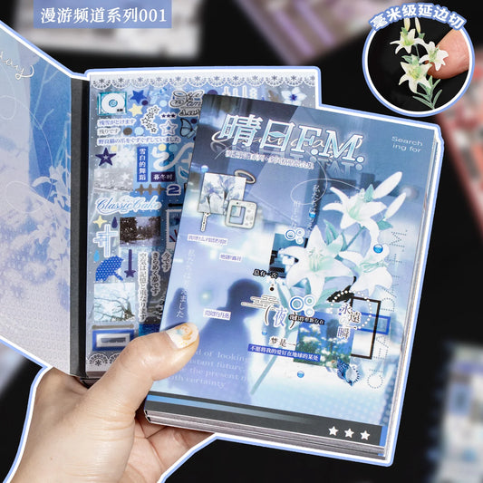 30sheets Kawaii Ins Roaming Dream Core Die Cutting Sticker Book DIY Scrapbooking Decoration Journal Aesthetic Sticker