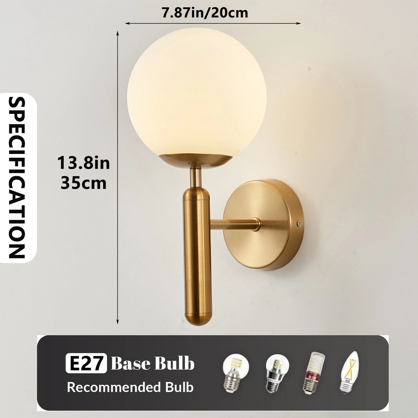 Modern Indoor Wall Light Lamp Suitable For Bedroom Bedside Living Room Home Decor Light Fixture - Gold