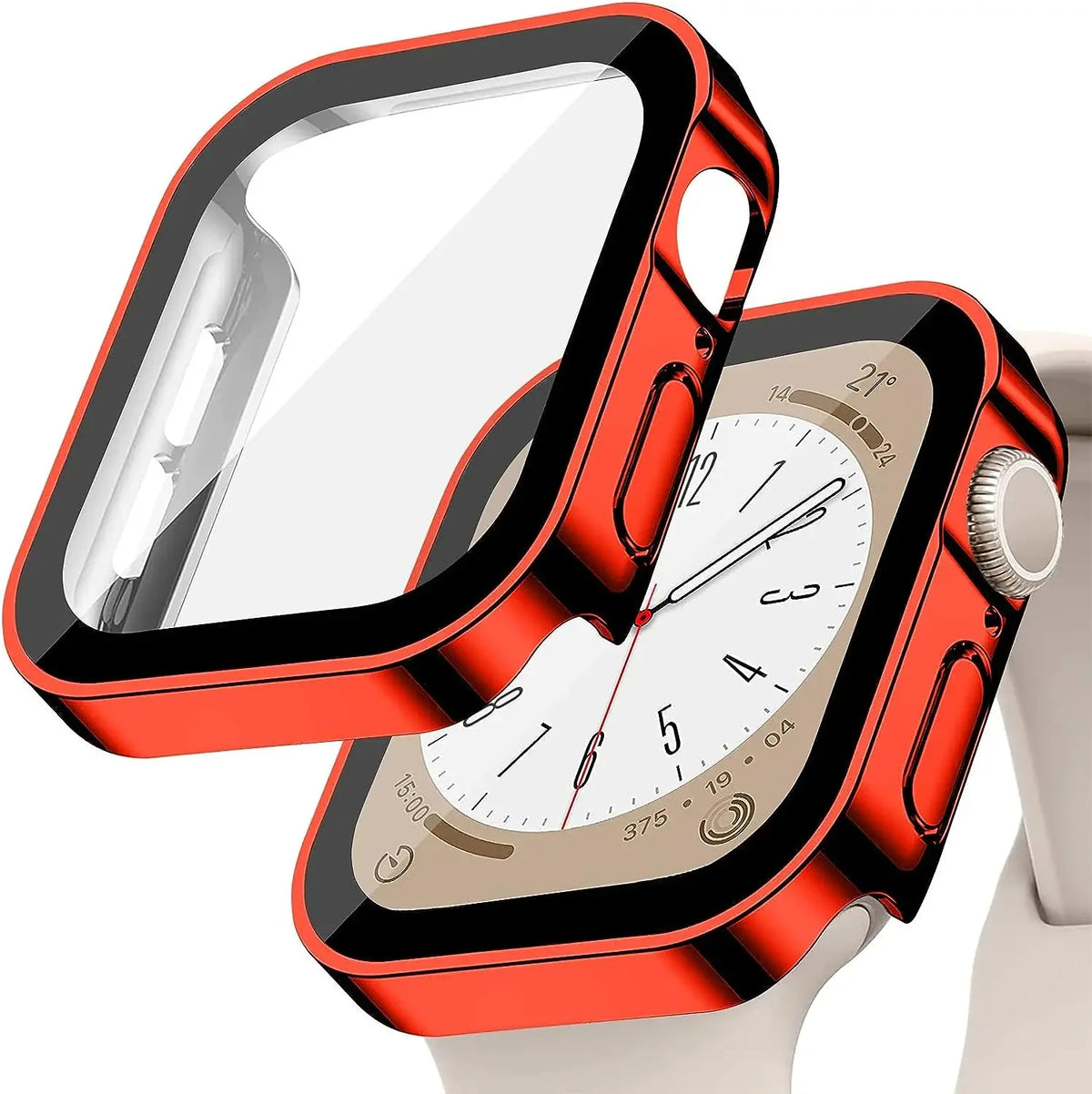 Tempered Glass+Cover For Apple Watch 11 10 9 8 7 46mm 42mm PC Bumper Screen Protector Case iWatch Series 7 6 5 4 SE3 44 40 45