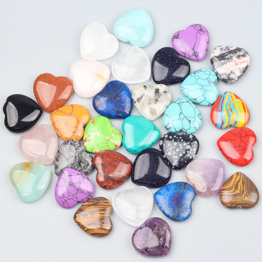 10/20/30PCS 20MM Heart Shape Stone Crystal Amethyst Love Healing Stones Irregular Mineral Gravel Specimen for Home Garden Dec