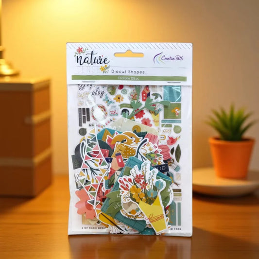 Creative Path 226pcs Nature Sense Scrapbooking Die Cuts Ephemera Green Blue Leaves Paper Diecuts For Journaling DIY Card Maki