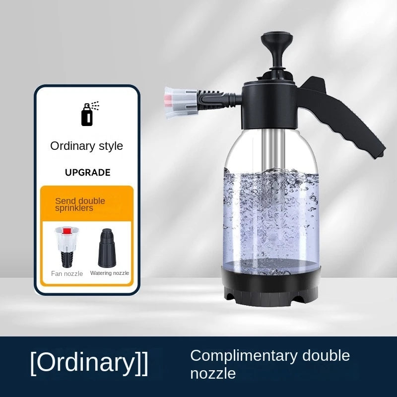 2L Hand Pump Foam Sprayer with 3 Types of Nozzle Hand Pneumatic Foam Cannon Snow Foam Car Wash Spray Bottle Car Window Cleani
