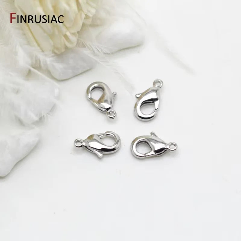 14k Real Gold Plated Brass Lobster Clasps for DIY Bracelets Necklace Handmade Jewelry Making Components