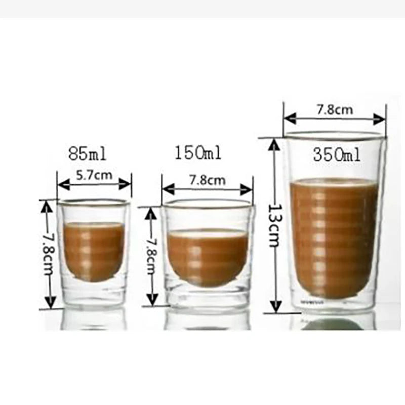 Nespresso Coffee Mug Heat Resistant Double Wall Tea Glass Cup Beer Coffee Handmade Creative Cold Beverage Transparent Drinkwa