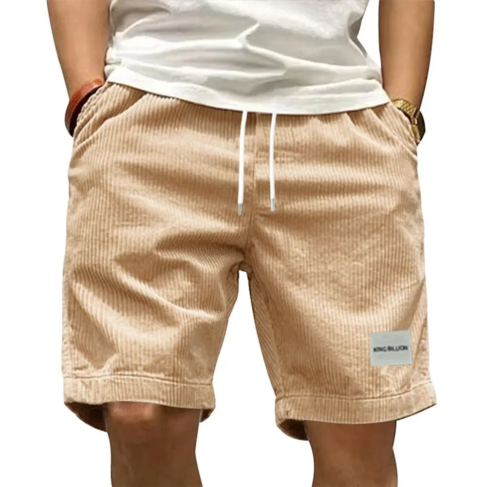 Vintage Cargo Shorts Men's Summer Trendy Retro Corduroy Short Pants Men's Casual Solid Color Shorts Sports Breathable Sweatpa