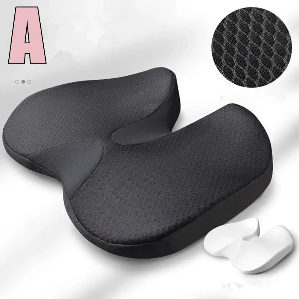 Cushion Non Slip Orthopedic Memory Foam Prostate Cushion for Tailbone Sciaticaback Pain Relief Comfort Chair Car Seat - Black