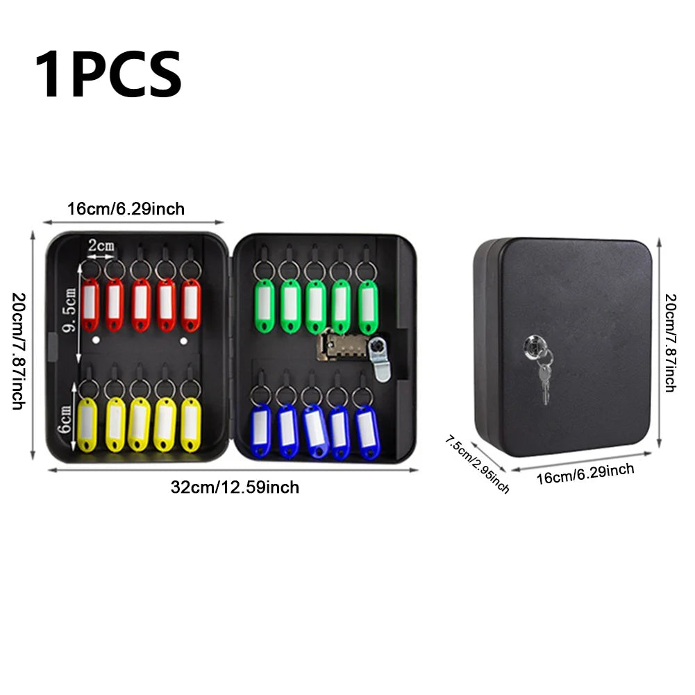 Combination Key Cabinet with Key/Code Lock 20 Key Hooks Key Cabinet Security Lock Wall Mount Box Key Holder Box Home Safe Box