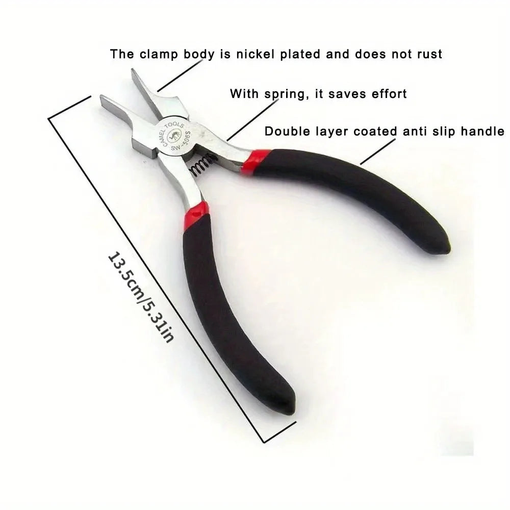 1pc Wide Flat Nose Pliers, Nylon Smooth Nose Pliers, Jewelry Making, Wire Bending, Bead Polishing, Hand Craft Repair Tools -