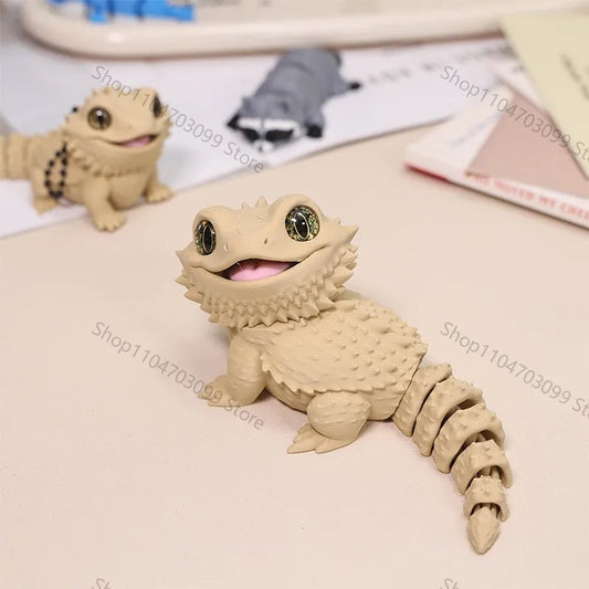 3D Printed Animal Figure Movable Joint Model Shark Bearded Dragon Dolphin Hermit Crab Ferret Raccoon Angler Fish Home Decor G
