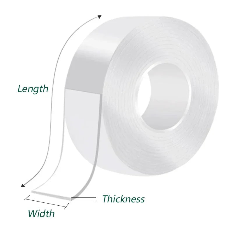 Nano Double Sided Adhesive Tape Strong High Viscosity Transparent Thicken Waterproof And Traceless Acrylic Tape Household Ite