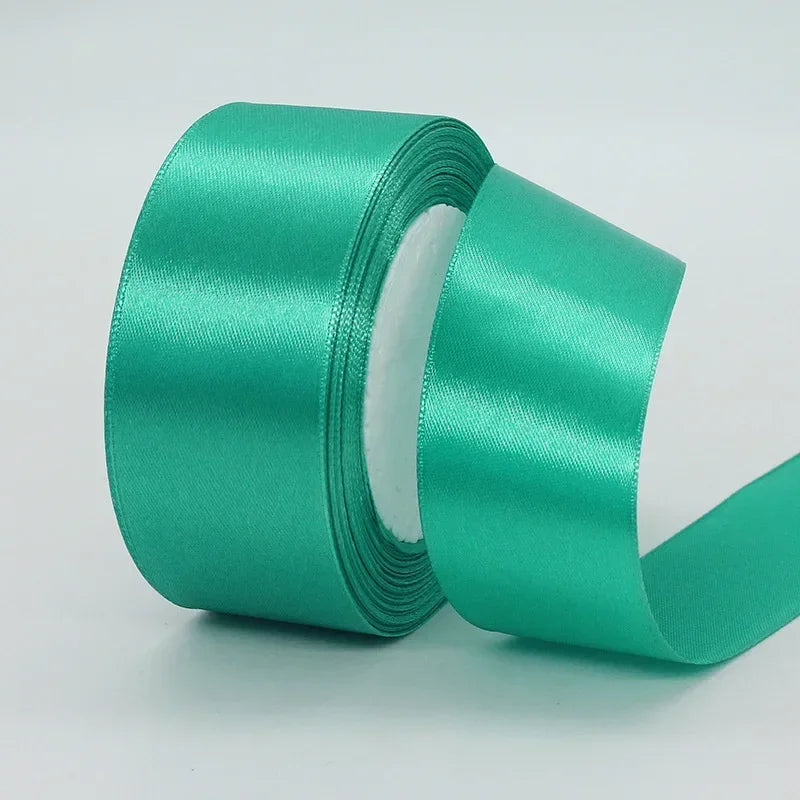 25yards/Roll 40mm Satin Ribbons Crafts Bow DIY Gift Wrap Wine Red Orange Yellow Green Blue Purple Black Gray Gold White Ribbo