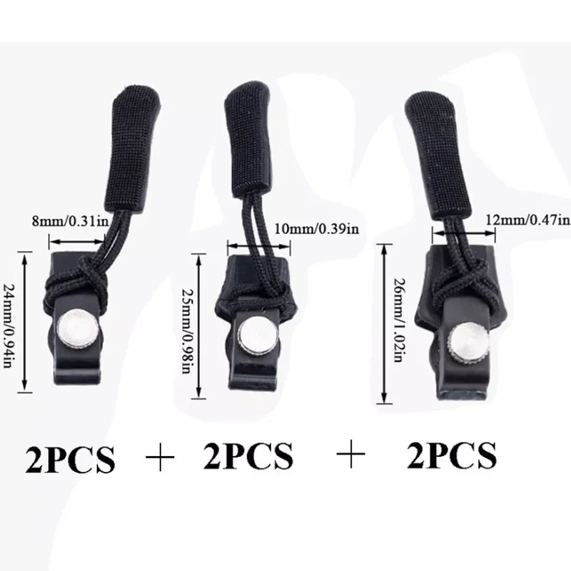 6pcs Fix a Zipper Repair Kit Universal Instant Replacement Zipper Slider 3 Different Sizes DIY Apparel Sewing Supplies - 2S 2