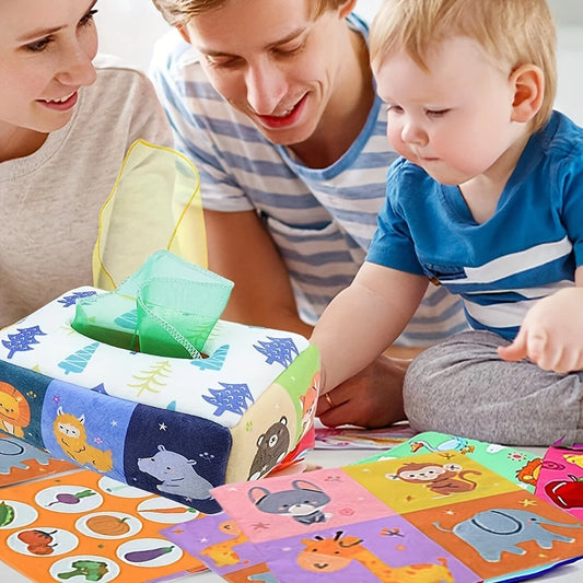 Baby Montessori Toy,Magic Tissue Box,Educational Learning Activity Sensory Toy For Kids Finger Exercising Busy Board Baby Gam