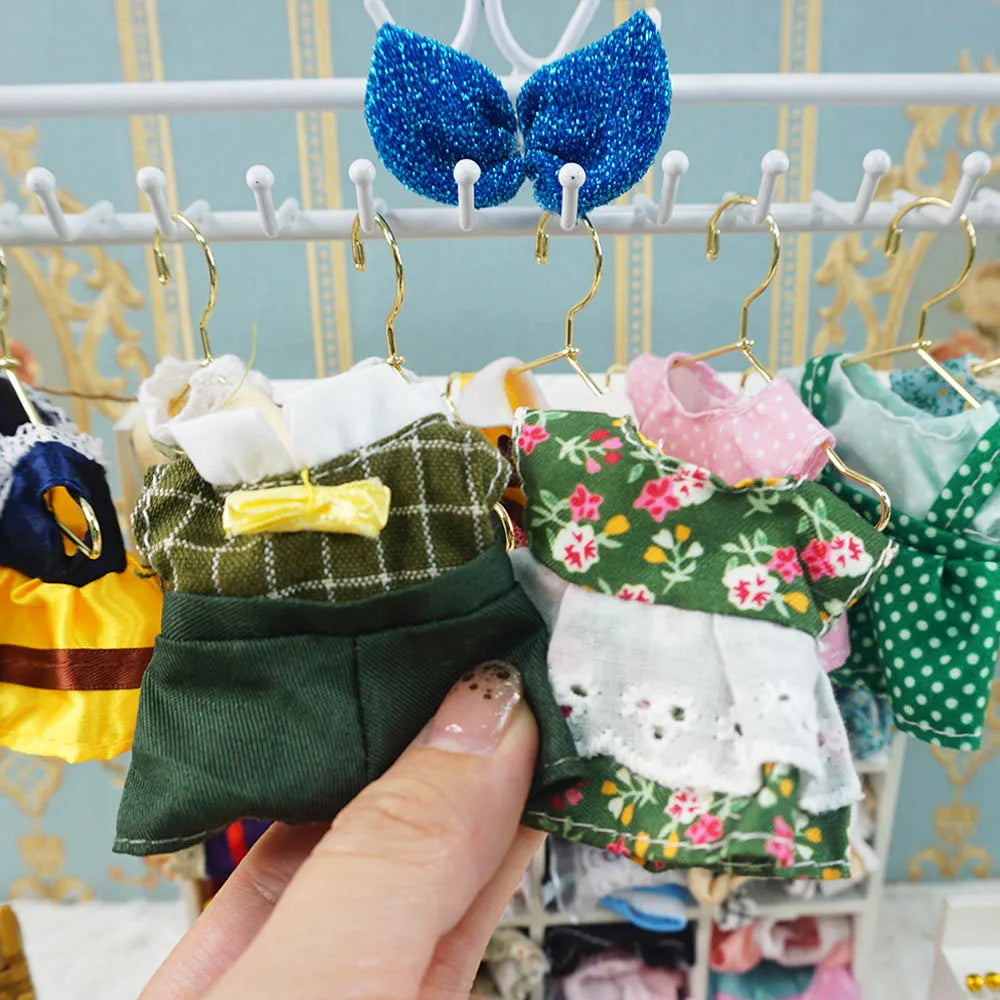 Dress Dollhouse Accessories 1:12 Forest Animal Family Clothes Fashion Daily Wear Casual Outfits Vest Shirt Skirt Pants for Do