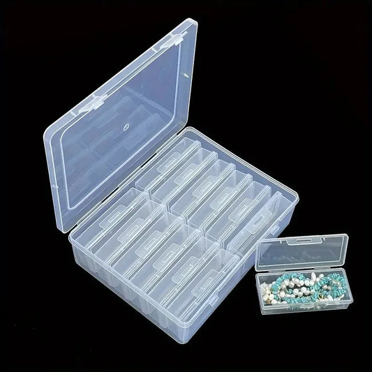 6/12 Adjustable Rectangular Storage Boxes, Suitable for Crafts, Beads, Jewelry with Dividers,