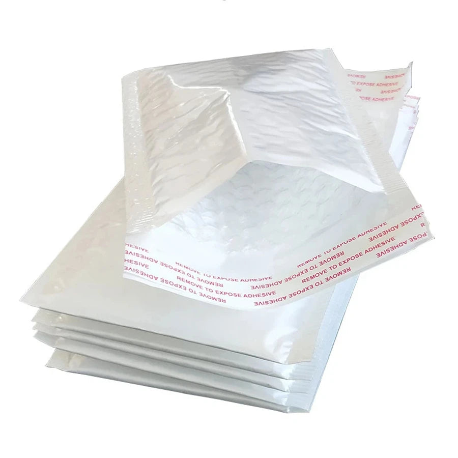 50pcs Pearlescent Film Waterproof Bubble Bag Packaging Express Bag White Foam Self Seal Pack Bag ShippingbagThickened Envelop