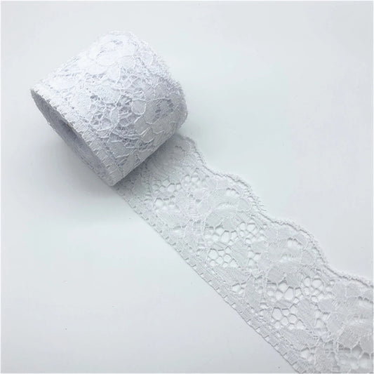 5yards/Lot 60mm Lace Ribbon Handicrafts Embroidered Net Lace Fabric Trim For Sewing Fabric Lace Ribbon Skirt Accessories