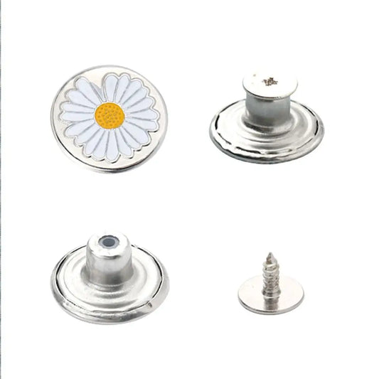 10Pcs Metal Jeans Buttons 17mm Replacement No-Sewing Screw Button Repair Kit Nailless Removable Jean Buckles Clothing Pants P