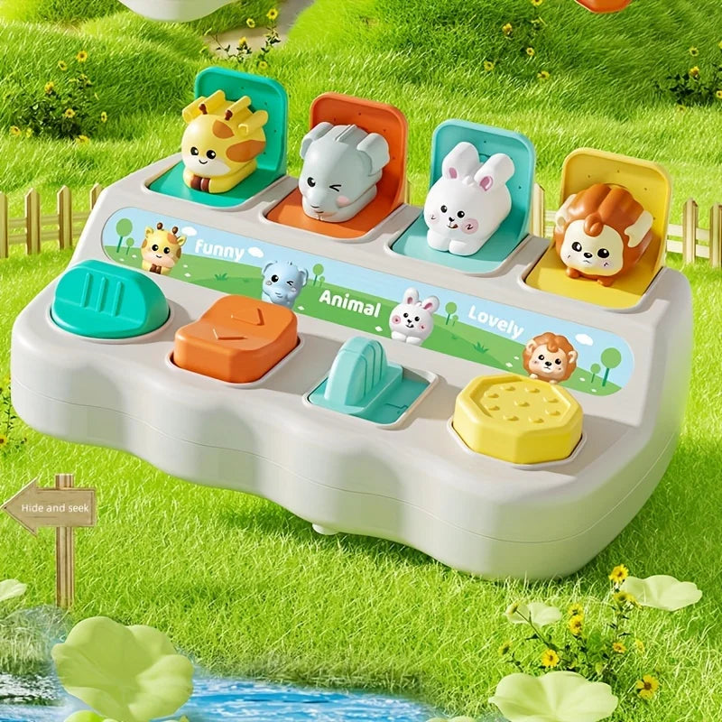 Montessori Pop up Animal Toys and Learning Boxes - Enhance Logic and Motor Skills, Suitable for Children's Birthday Gifts - M