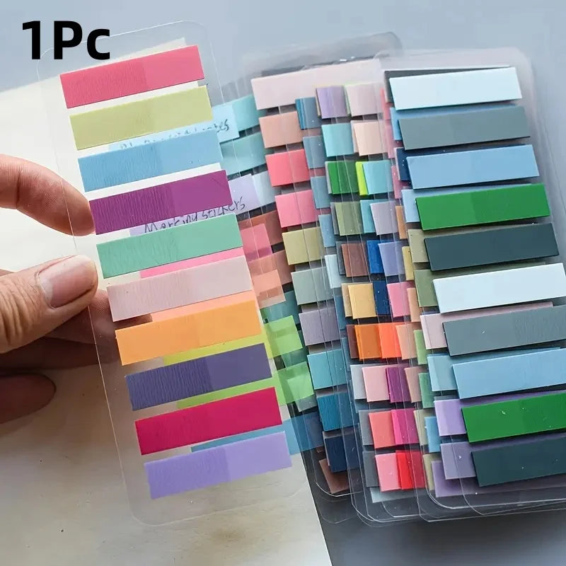 200Pcs of European vintage fluorescent PET transparent marked ten mixed colors for organization recording Suitable for office