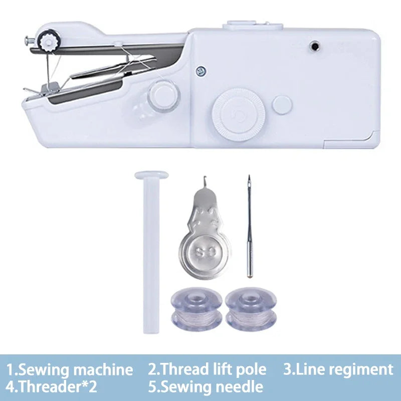 Portable Manual Sewing Machine Handheld Rope-free Electric Quick Build DIY Apparel Supplies Arts Crafts Home Garden Embroider