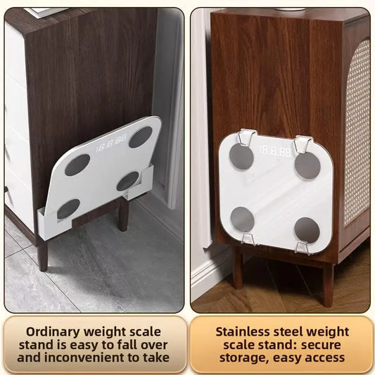 New Wall Mounted Weight Scale Storage Rack Universal Bracket Traceless Paste Space Saving Design Suitable For Home And Bathro