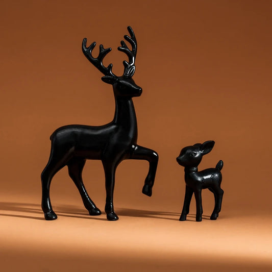 2 Pcs Deer Figurines Kawaii Style for Kids Room Decor DIY Crafts