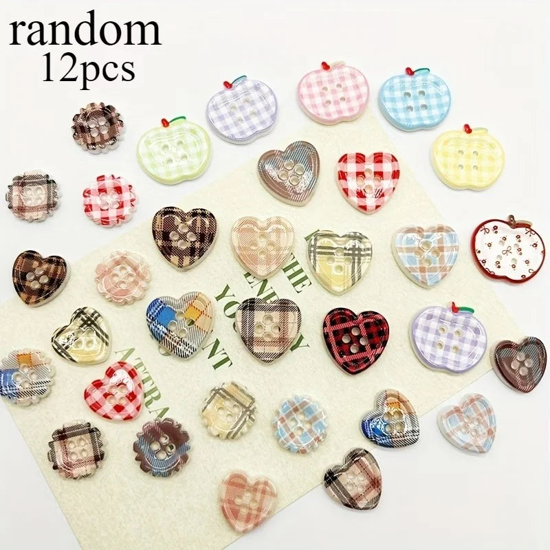 12 Retro Checkered Button Decorated Novel Fridge Magnets, Suitable for Home Use, Refrigerator and Kitchen Magnets - 12pcs