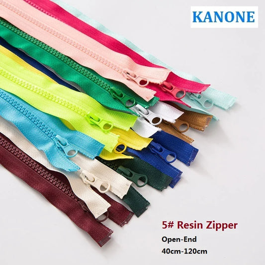 Resin Zipper Open-End 40/50/60/70/80/90/100/120 Cm For Garment Jacket Coat, Sewing Accessories