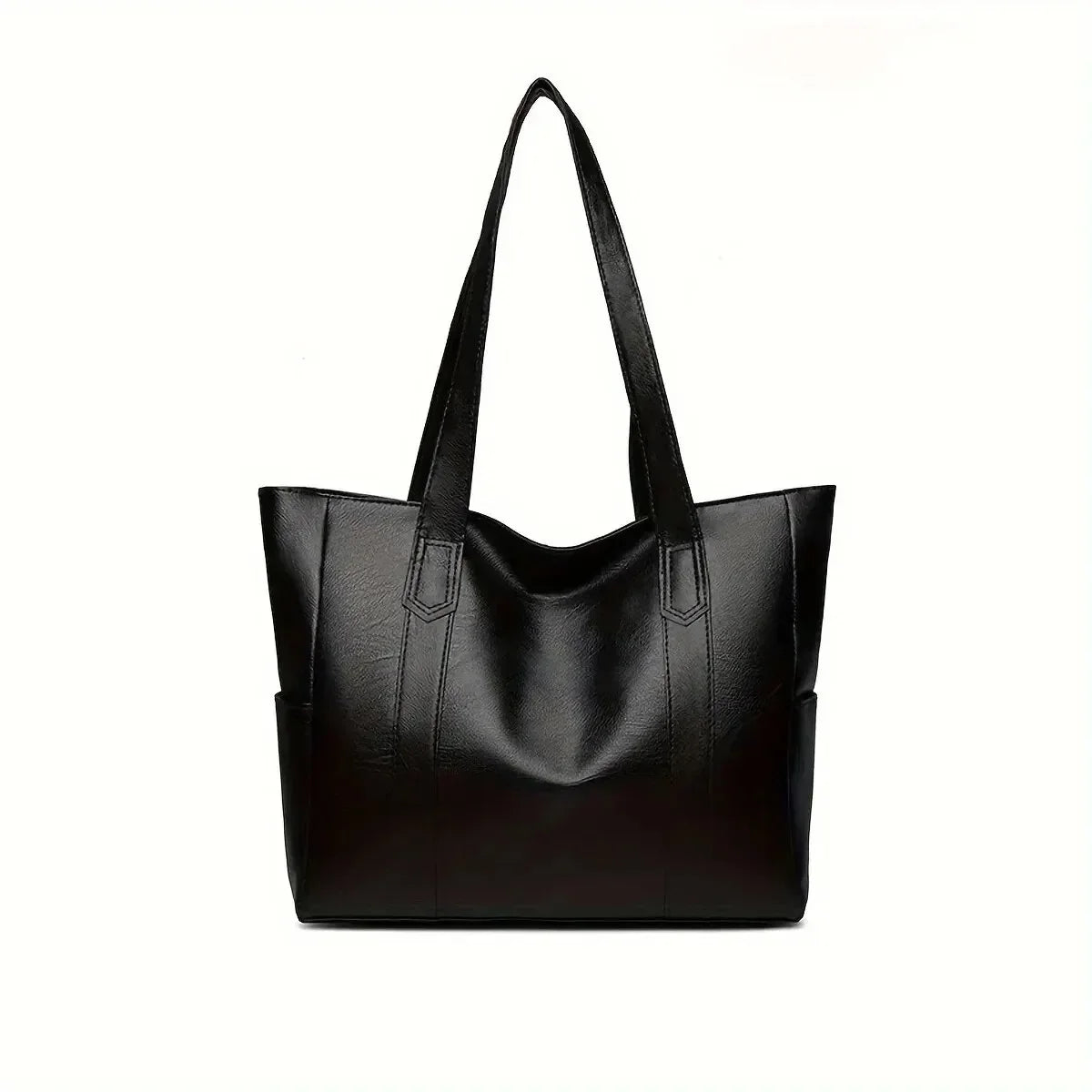 Vintage Ladies Bag Large Capacity Handbag , Vintage Plain Shoulder Bag , Ladies Commuter Casual Handbag - black