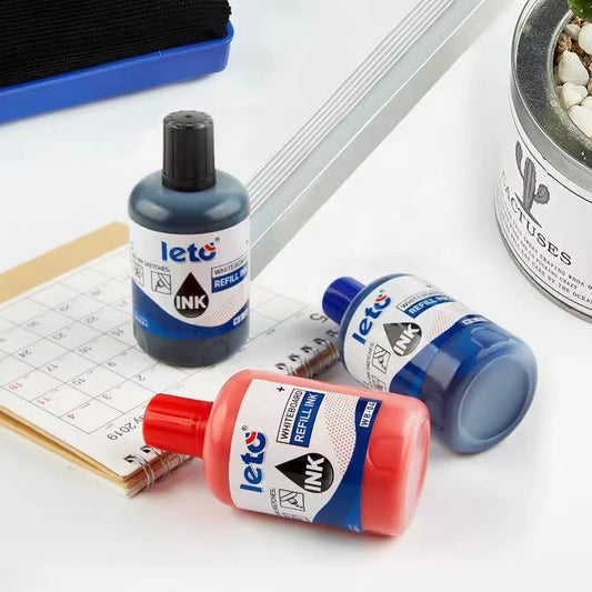 1Box 100ml Whiteboard Marker Ink Refill Set - Assorted Colors Pack of Red Blue Black Green - Compatible with All Erasable Whi