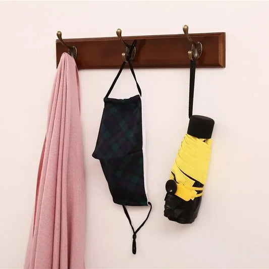 Wall Mounted Solid Wood Coat Rack with Hooks Hats Clothes Hanger Closet Organizer Perchero Furniture for Hallway Entrance Dec