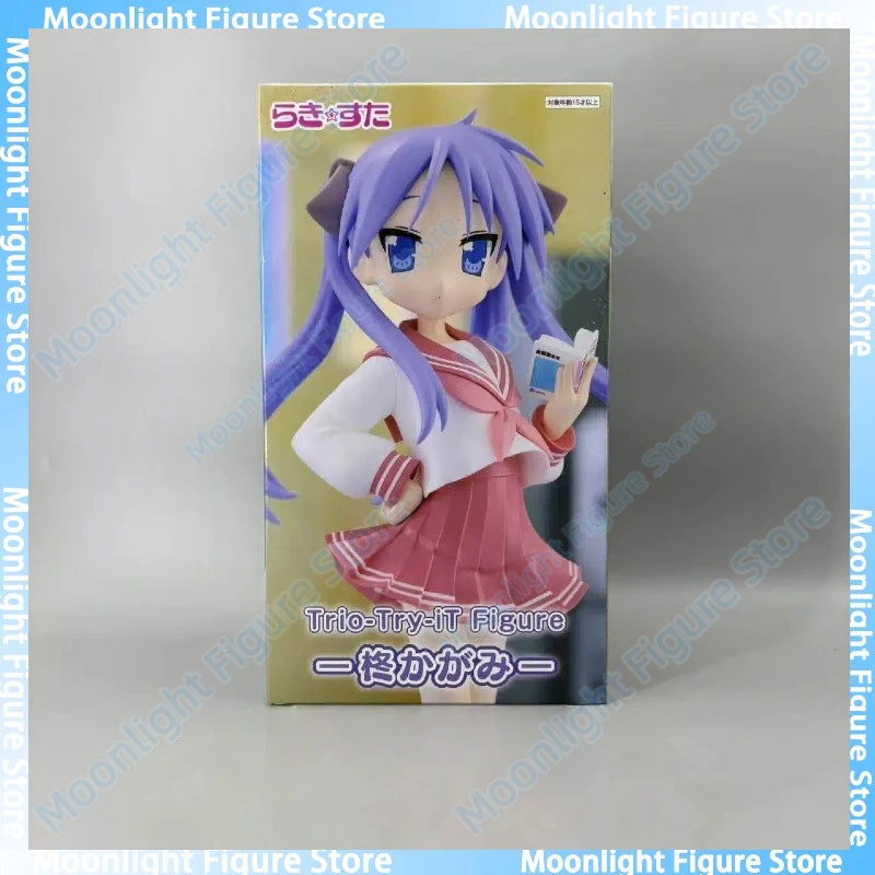 In Stock FuRyu Trio-Try-iT Izumi Konata Hiiragi Kagami Hiiragi Tsukasa Desktop Cute Anime Action Figure Toys Figure Collectio