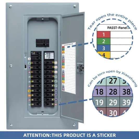 Circuit Breaker Label Kit with Marking Panel (1-10, N, T, R, S) | Handwritten Electrical Panel Stickers for Distribution Boxe