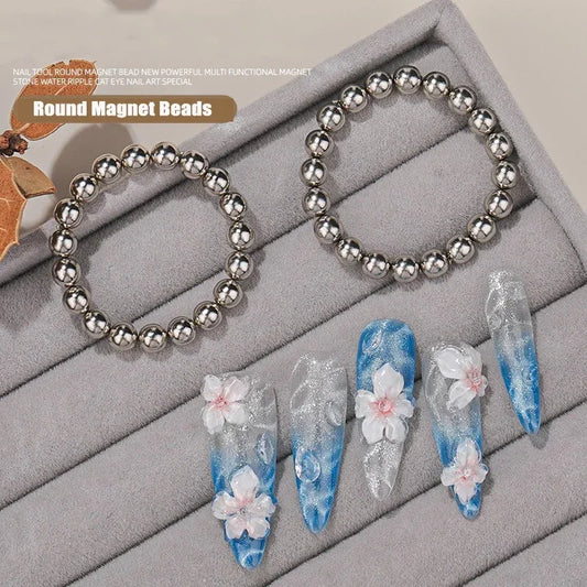 Round Magnetic Bead Nail Art Multi-Functional Powerful Magnet Cube Stones for Water Wave Ripple Cat Eye Design Manicure Tools